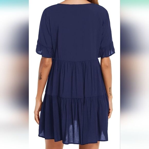 NWT Aimage Gauze Tie Front Swim Cover and Top - Picture 5 of 5